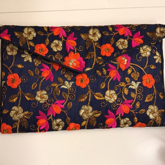 handmade Handbags - Handmade envelope clutch embroidered banjara bag
